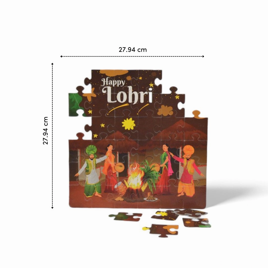 Mittimate Lohri Jigsaw Puzzle  36-Piece Cardboard Puzzle for Kids (Ages 4-6) | Fun, Learning & Perfect Birthday Gift