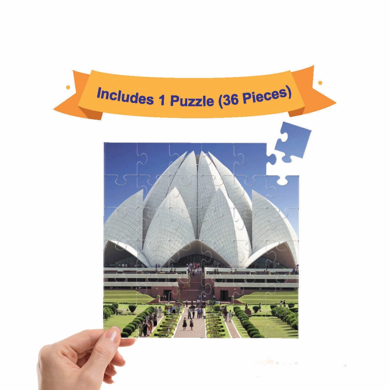 Mittimate Lotus Temple Jigsaw Puzzle  36-Piece Cardboard Puzzle for Kids (Ages 4-6) | Fun, Learning & Perfect Birthday Gift