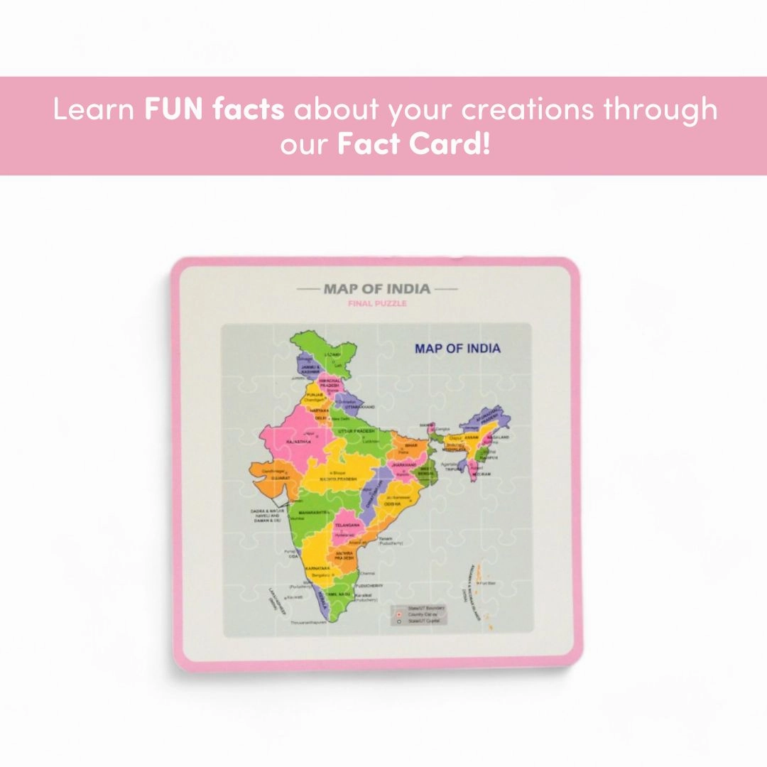 Mittimate Map of India Jigsaw Puzzle  36-Piece Cardboard Puzzle for Kids (Ages 4-6) | Fun, Learning & Perfect Birthday Gift