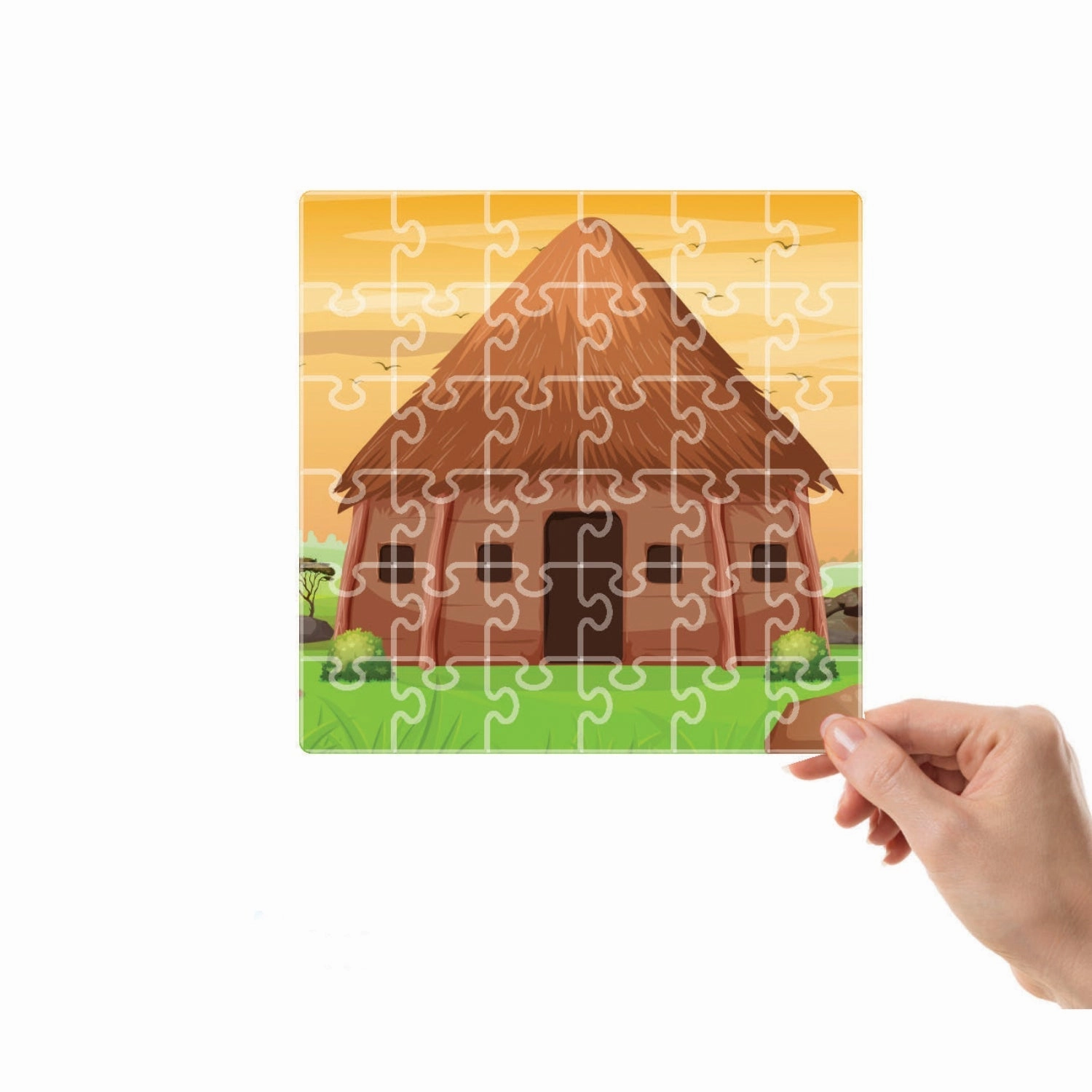 Mittimate Mud House Jigsaw Puzzle  36-Piece Cardboard Puzzle for Kids (Ages 4-6) | Fun, Learning & Perfect Birthday Gift
