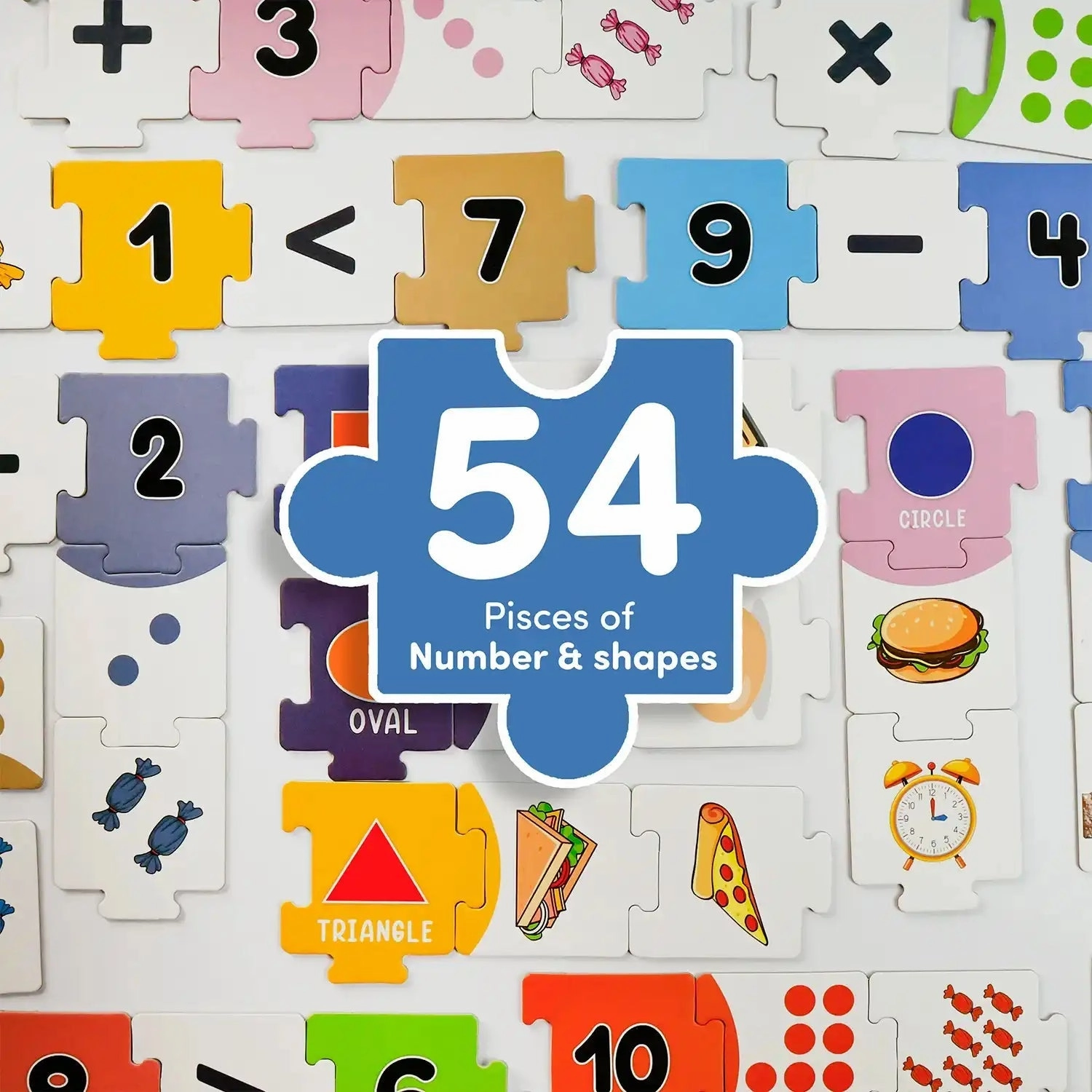 Mittimate Number & Shape Jigsaw Puzzle Game for Kids Age 2 to 4 Old I 54 Pieces Educational Puzzle Toy I Birthday Gift for Children