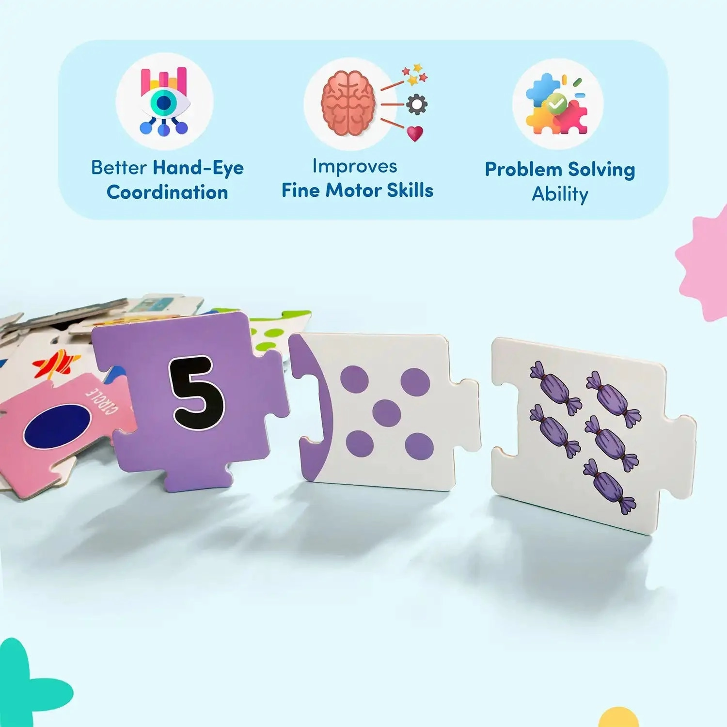 Mittimate Number & Shape Jigsaw Puzzle Game for Kids Age 2 to 4 Old I 54 Pieces Educational Puzzle Toy I Birthday Gift for Children