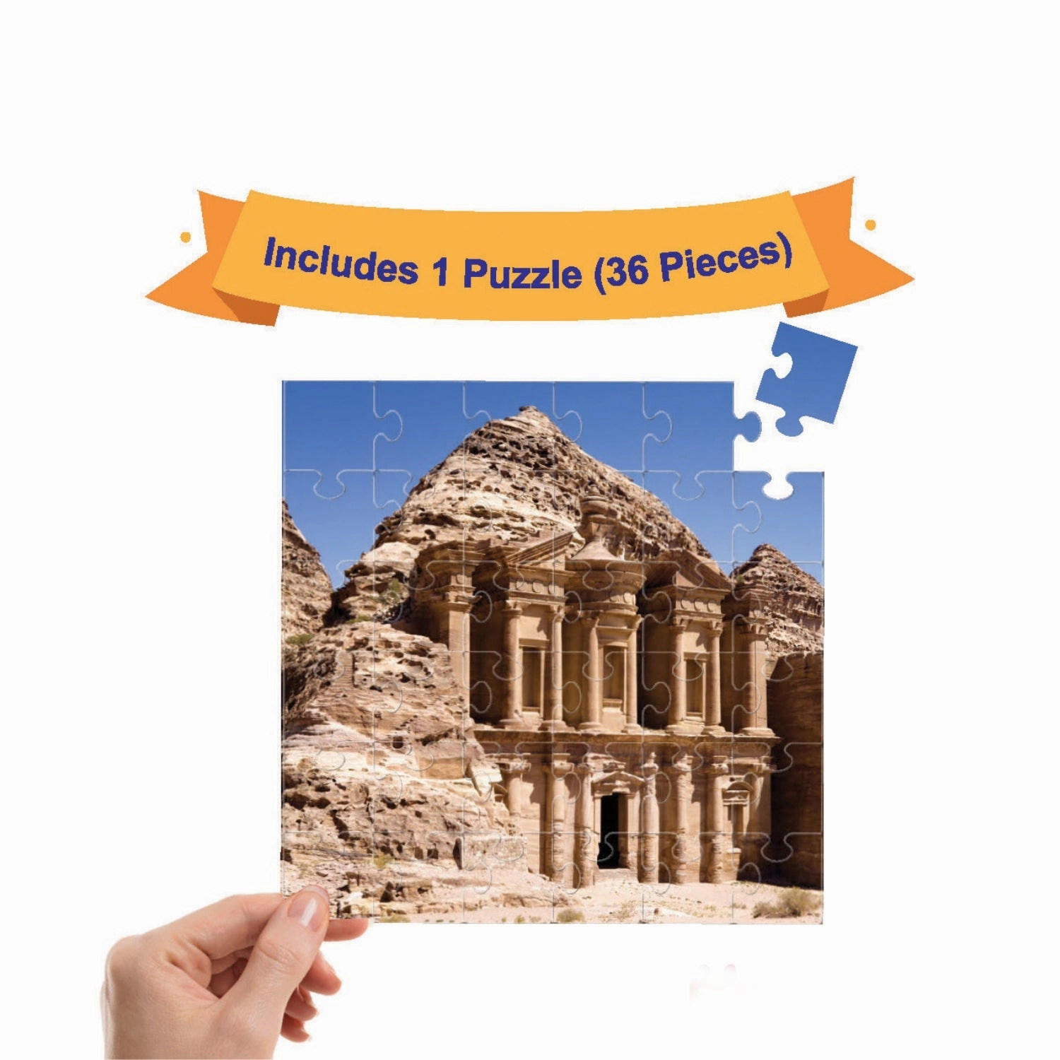 Mittimate Petra of Jordan Jigsaw Puzzle  36-Piece Cardboard Puzzle for Kids (Ages 4-6) | Fun, Learning & Perfect Birthday Gift