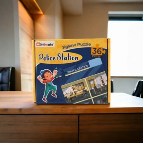Mittimate Police Station Jigsaw Puzzle  36-Piece Cardboard Puzzle for Kids (Ages 4-6) | Fun, Learning & Perfect Birthday Gift
