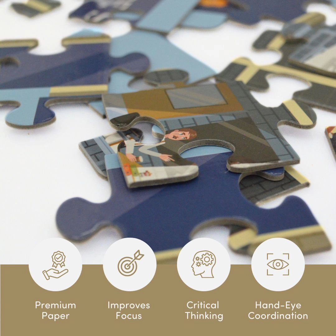 Mittimate Police Station Jigsaw Puzzle  36-Piece Cardboard Puzzle for Kids (Ages 4-6) | Fun, Learning & Perfect Birthday Gift