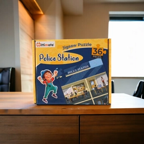 Mittimate Police Station Jigsaw Puzzle  36-Piece Cardboard Puzzle for Kids (Ages 4-6) | Fun, Learning & Perfect Birthday Gift