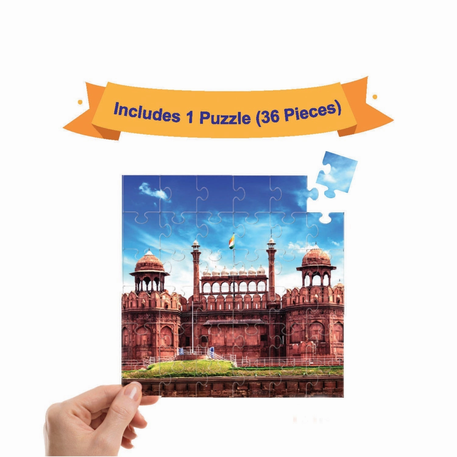 Mittimate Red Fort Jigsaw Puzzle  36-Piece Cardboard Puzzle for Kids (Ages 4-6) | Fun, Learning & Perfect Birthday Gift