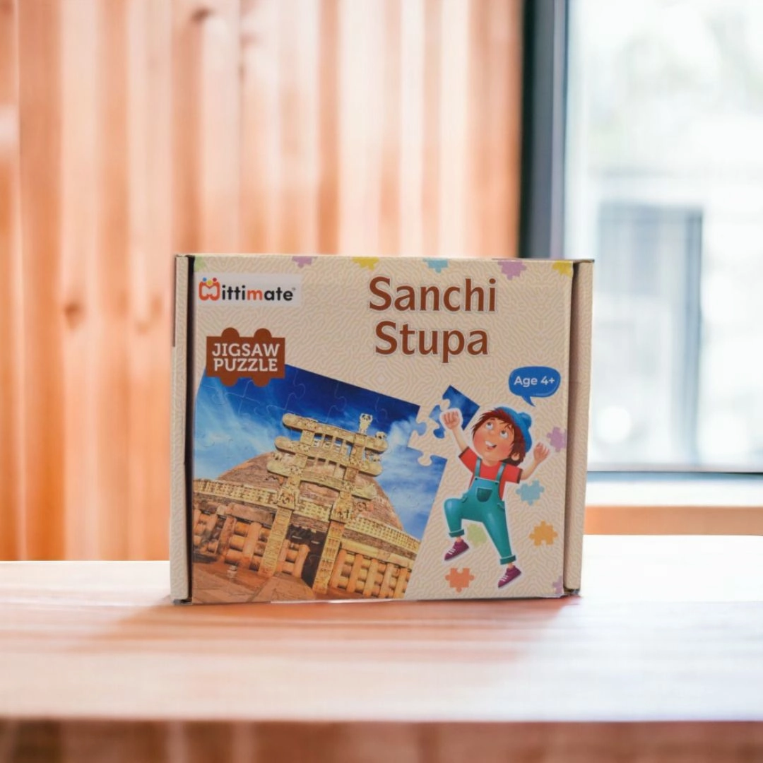 Mittimate Sanchi Stupa Jigsaw Puzzle  36-Piece Cardboard Puzzle for Kids (Ages 4-6) |Fun, Learning & Perfect Birthday Gift