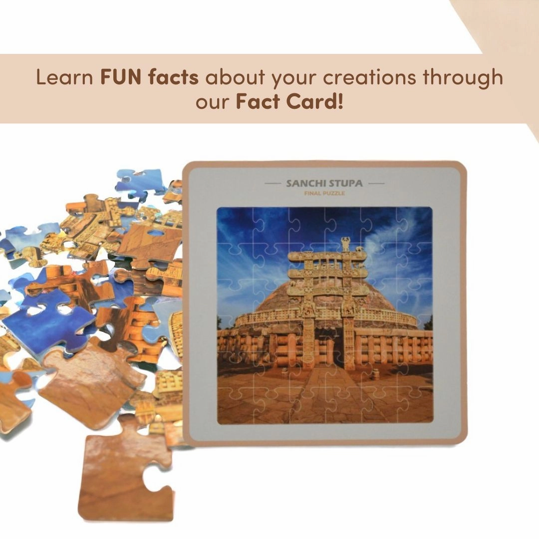 Mittimate Sanchi Stupa Jigsaw Puzzle  36-Piece Cardboard Puzzle for Kids (Ages 4-6) |Fun, Learning & Perfect Birthday Gift