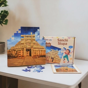 Mittimate Sanchi Stupa Jigsaw Puzzle  36-Piece Cardboard Puzzle for Kids (Ages 4-6) |Fun, Learning & Perfect Birthday Gift