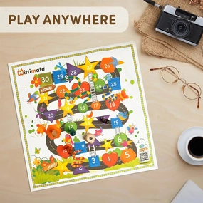 Mittimate Shapes and Ladders Board Game for Kids 6 Year Old I Snake & Ladder Themed 2 Player Board Game I Fun & Educational New Board Game for Children