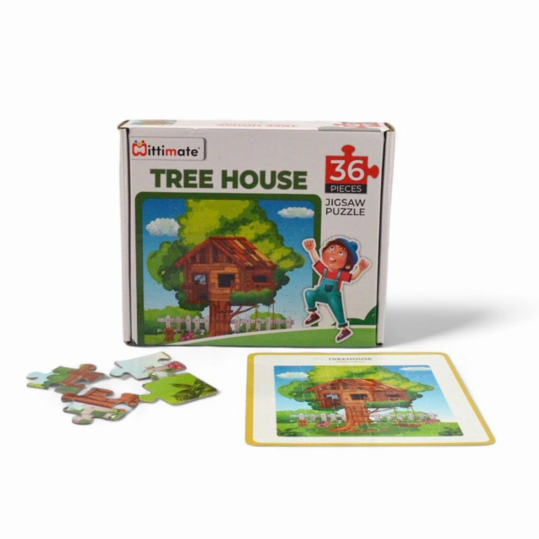 Mittimate Tree House Jigsaw Puzzle  36-Piece Cardboard Puzzle for Kids (Ages 4-6) | Fun, Learning & Perfect Birthday Gift