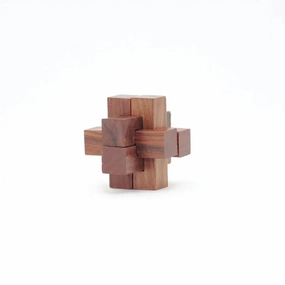 Mittimate Wooden Burr Puzzle  Brain-Teasing 3D Puzzle Game for Kids (6 ) | Fun & Engaging Wooden Challenge