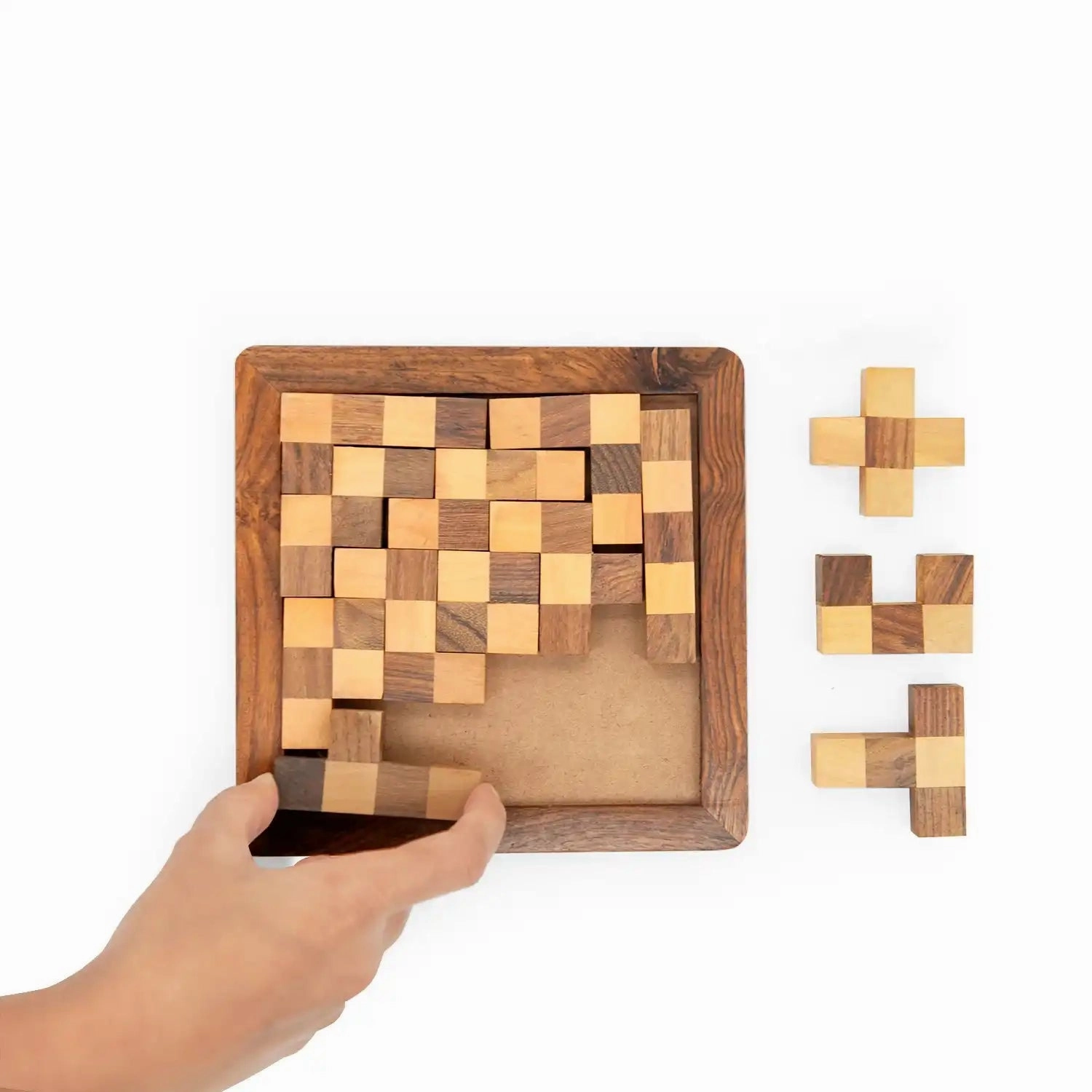 Mittimate Wooden Chess Pentomino Puzzle  Brain-Boosting Jigsaw Game for Kids (6-10 Years) | Fun & Educational Birthday Gift