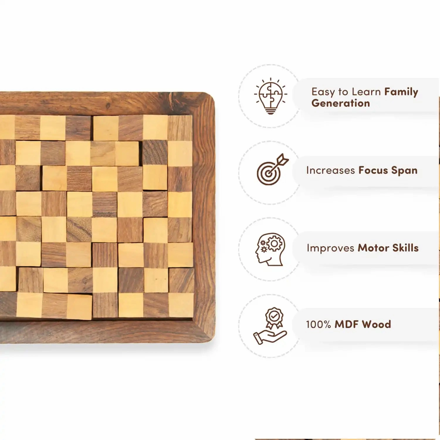 Mittimate Wooden Chess Pentomino Puzzle  Brain-Boosting Jigsaw Game for Kids (6-10 Years) | Fun & Educational Birthday Gift