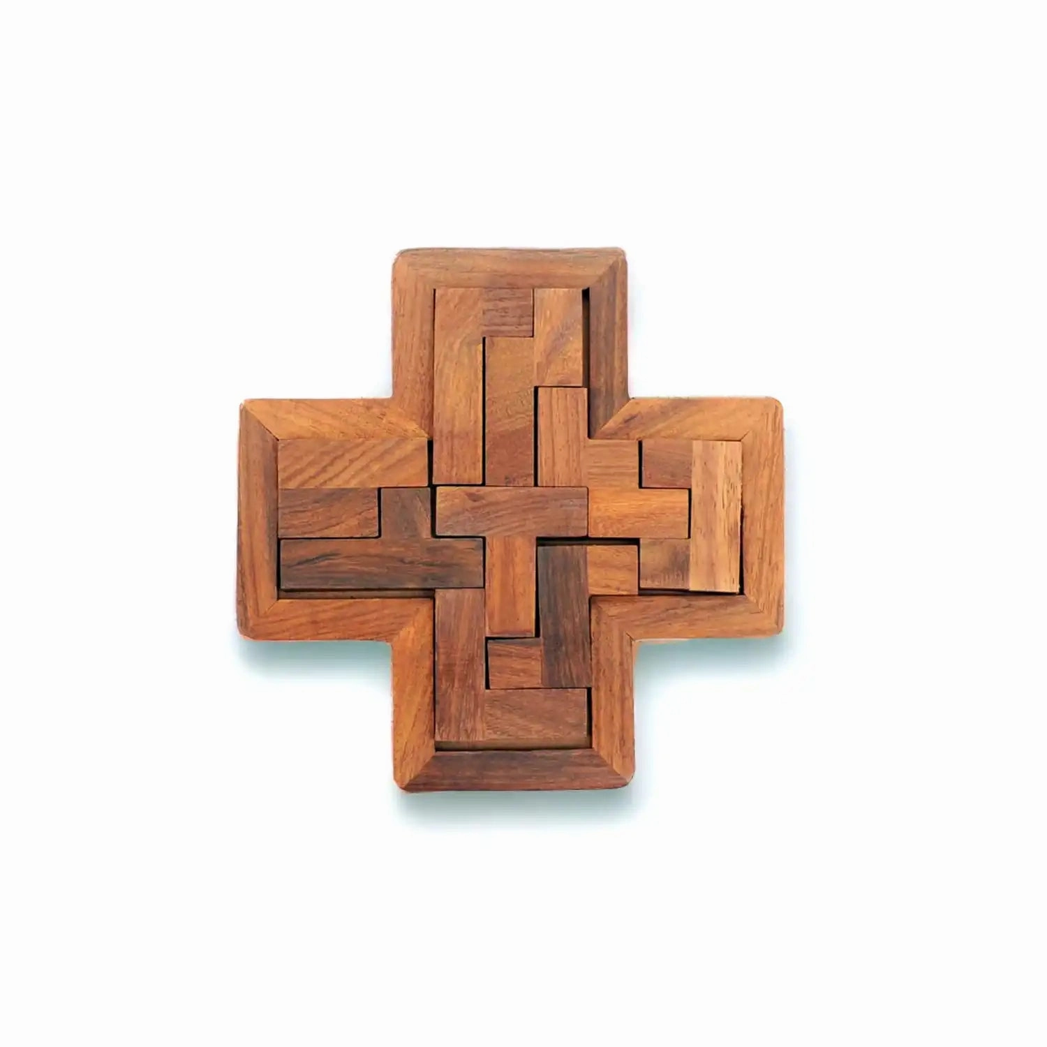 Mittimate Wooden Cross Pentomino Puzzle  Brain-Boosting Jigsaw Game for Kids (6-10 Years) | Fun & Educational Birthday Gift