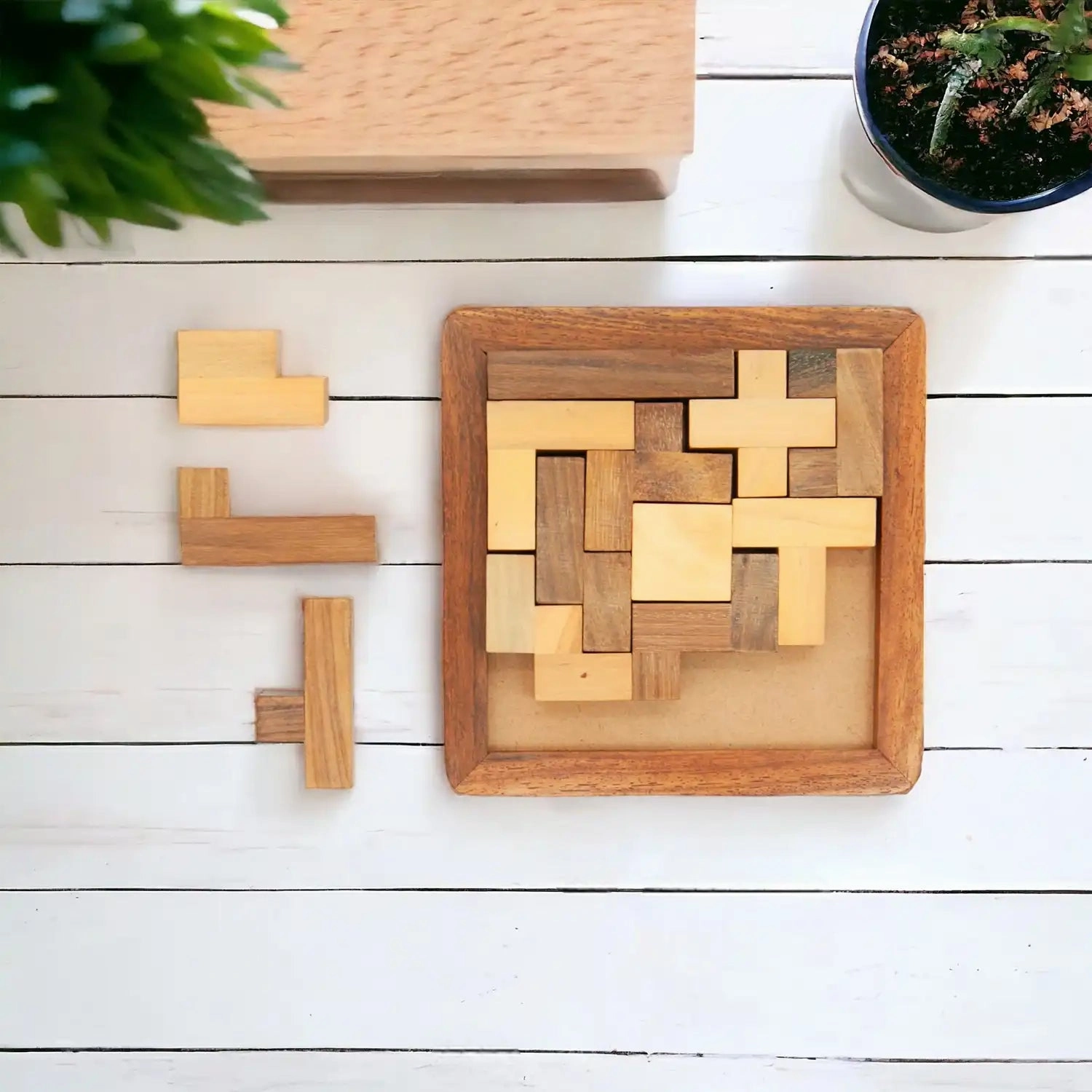 Mittimate Wooden Solid Pentomino Puzzle  Brain-Boosting Jigsaw Game for Kids (6 ) | Fun, Learning & Perfect Birthday Gift