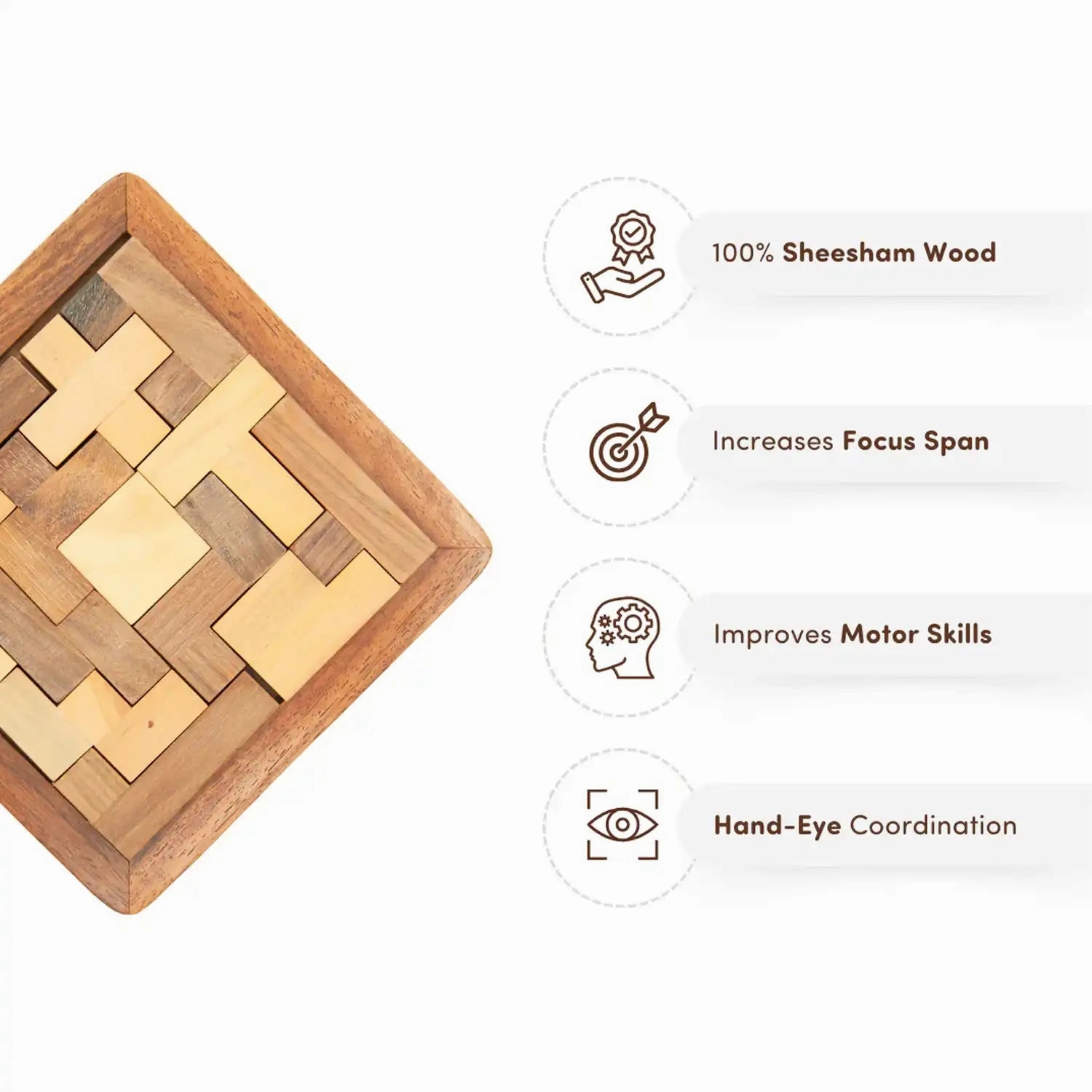 Mittimate Wooden Solid Pentomino Puzzle  Brain-Boosting Jigsaw Game for Kids (6 ) | Fun, Learning & Perfect Birthday Gift