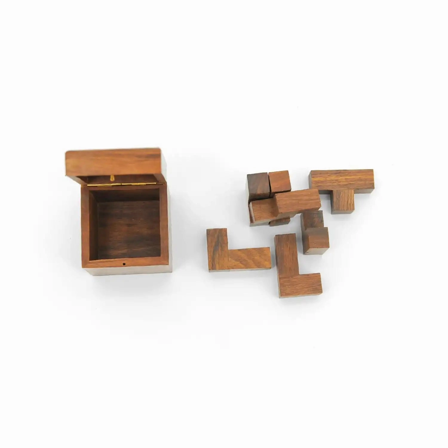 Mittimate Wooden Soma (Cube) Puzzle  Brain Teaser Game for Kids (6 ) | Skill-Building 3D Puzzle with Storage Box