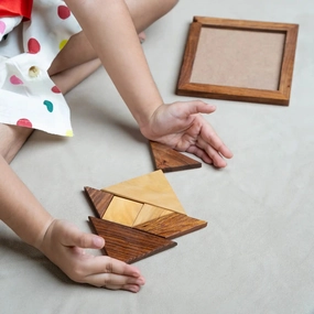 Mittimate Wooden Tangram Puzzle  Brain-Boosting Puzzle Game for Kids (6 ) | Fun, Learning & Perfect Gift Choice