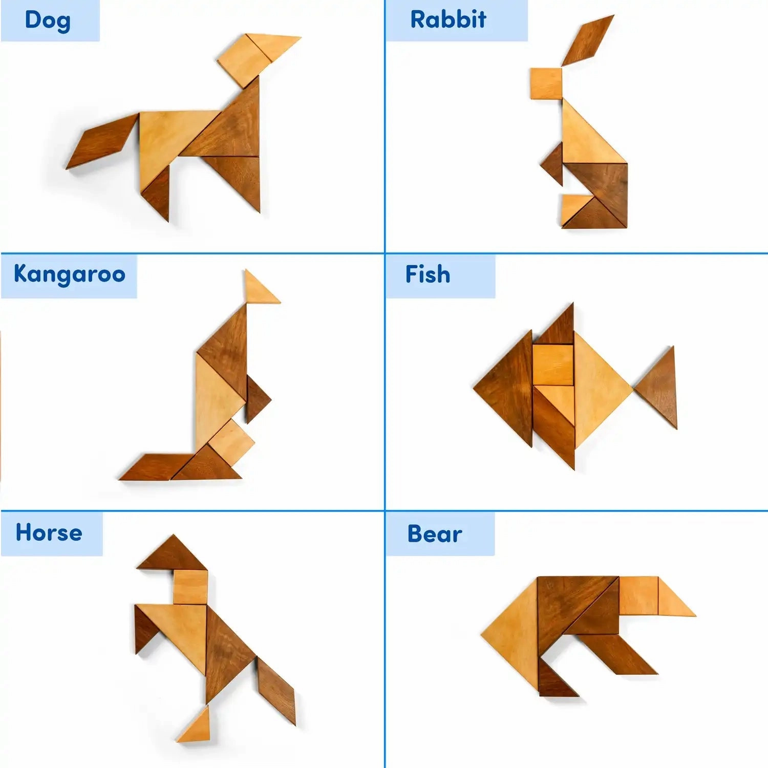 Mittimate Wooden Tangram Puzzle  Brain-Boosting Puzzle Game for Kids (6 ) | Fun, Learning & Perfect Gift Choice