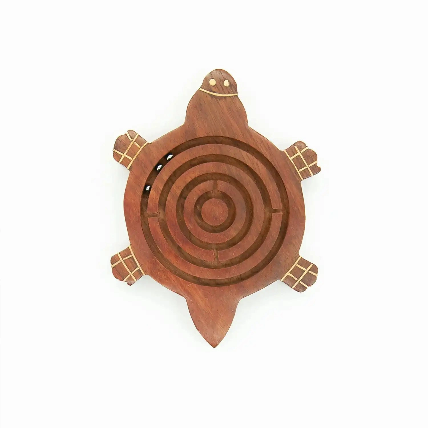 Mittimate Wooden Turtle Maze & Labyrinth Puzzle  Bhool Bhulaiyaa Board Game for Kids | Fun Indoor Brain Teaser & Activity Toy