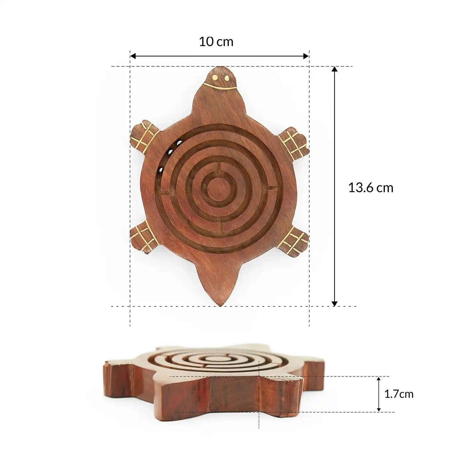 Mittimate Wooden Turtle Maze & Labyrinth Puzzle  Bhool Bhulaiyaa Board Game for Kids | Fun Indoor Brain Teaser & Activity Toy