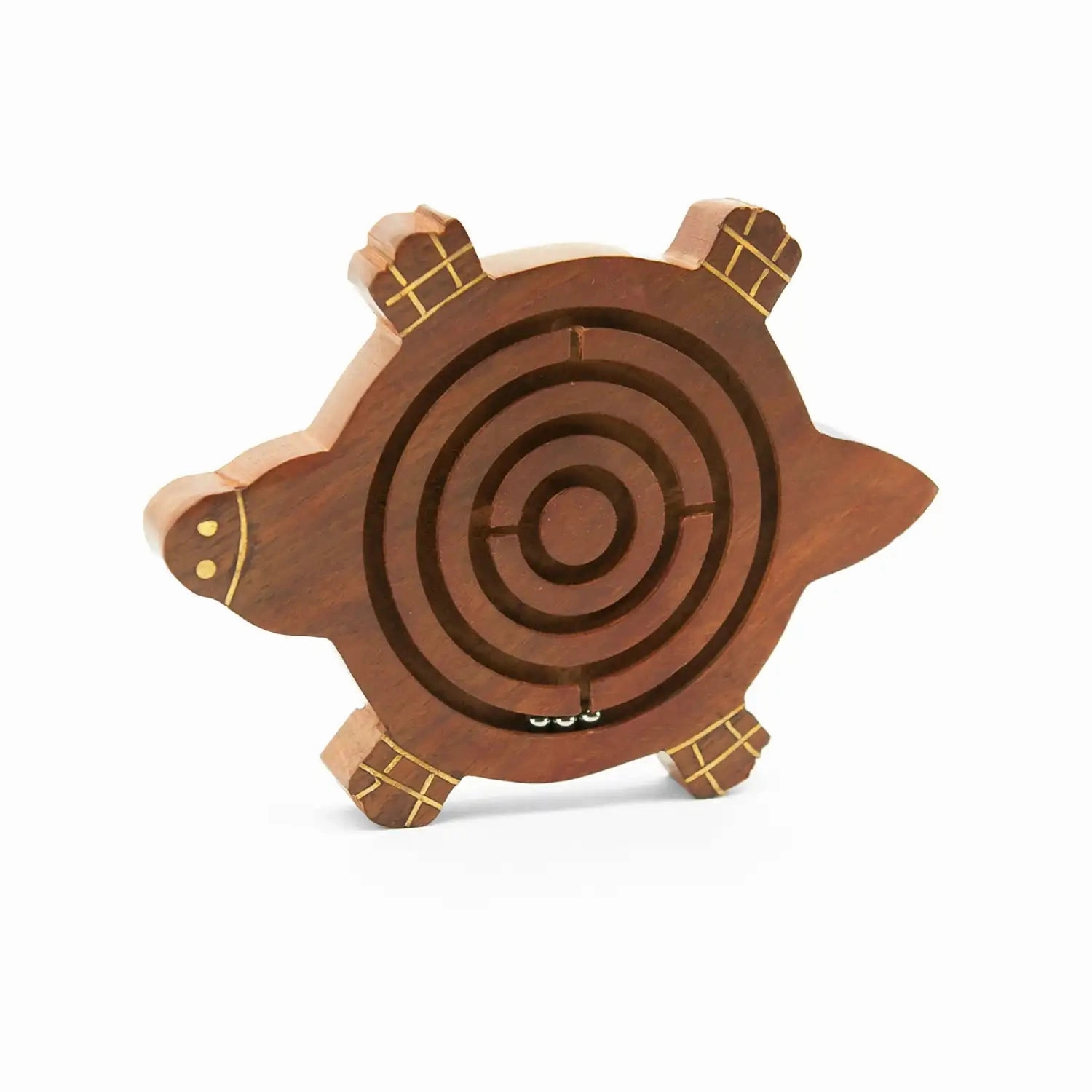 Mittimate Wooden Turtle Maze & Labyrinth Puzzle  Bhool Bhulaiyaa Board Game for Kids | Fun Indoor Brain Teaser & Activity Toy