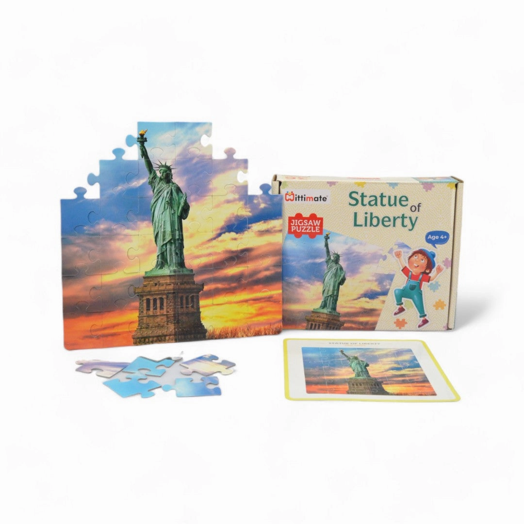 Mittimate World Statue of Liberty Jigsaw Puzzle  36-Piece Cardboard Puzzle for Kids (Ages 4-6) | Fun, Learning & Perfect Birthday Gift