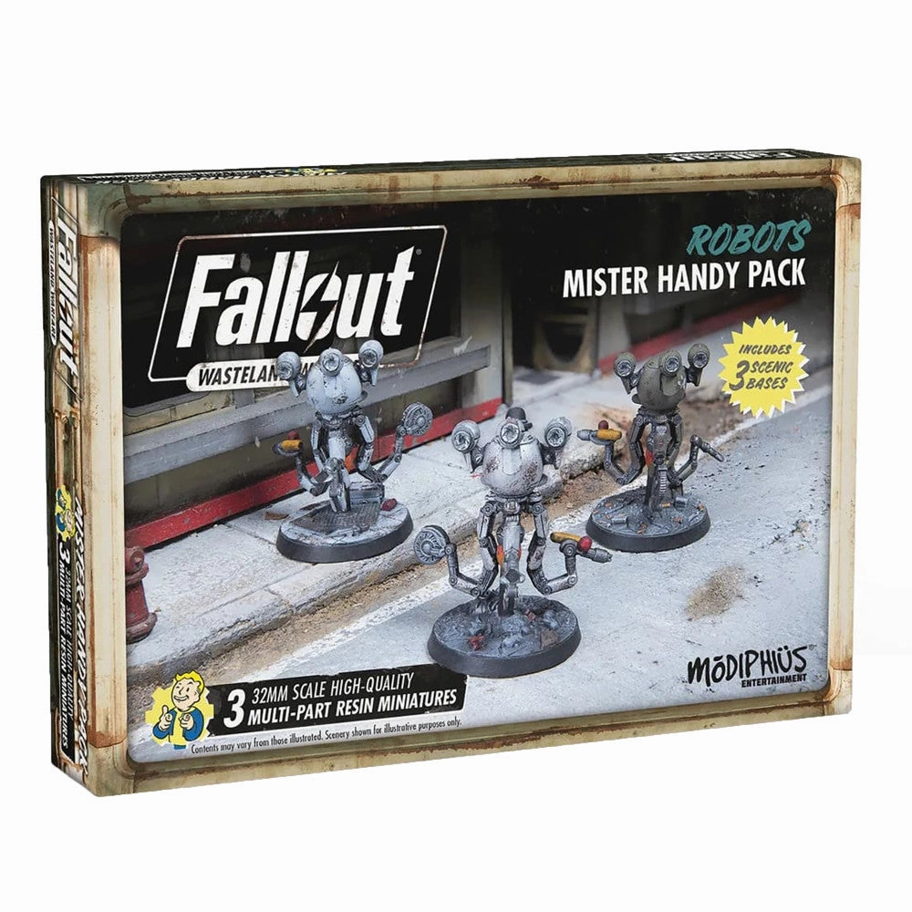 Modiphius Entertainment Fallout: Wasteland Warfare - Robots: Mister Handy Pack, 32mm Miniature Set