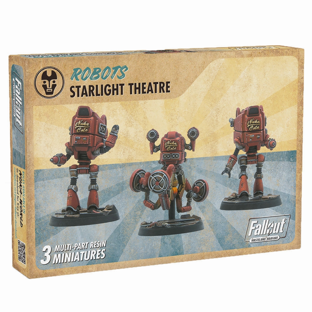Modiphius Fallout: Wasteland Warfare - 32mm Starlight Theatre Staff Robot Figures