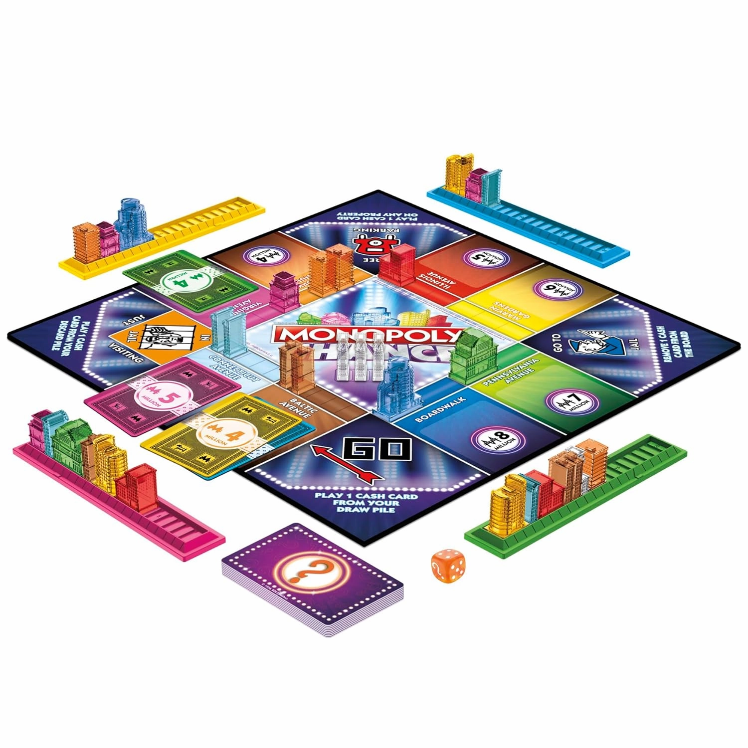Monopoly Chance Board Game Fast-Paced Family & Party Board Game for Adults and Kids Ages 8 