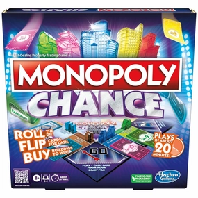 Monopoly Chance Board Game Fast-Paced Family & Party Board Game for Adults and Kids Ages 8 