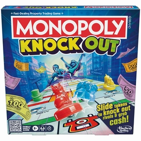 Monopoly Knockout 2-8 Players Fun Family Board Game for Kids and Adults Ages 8 