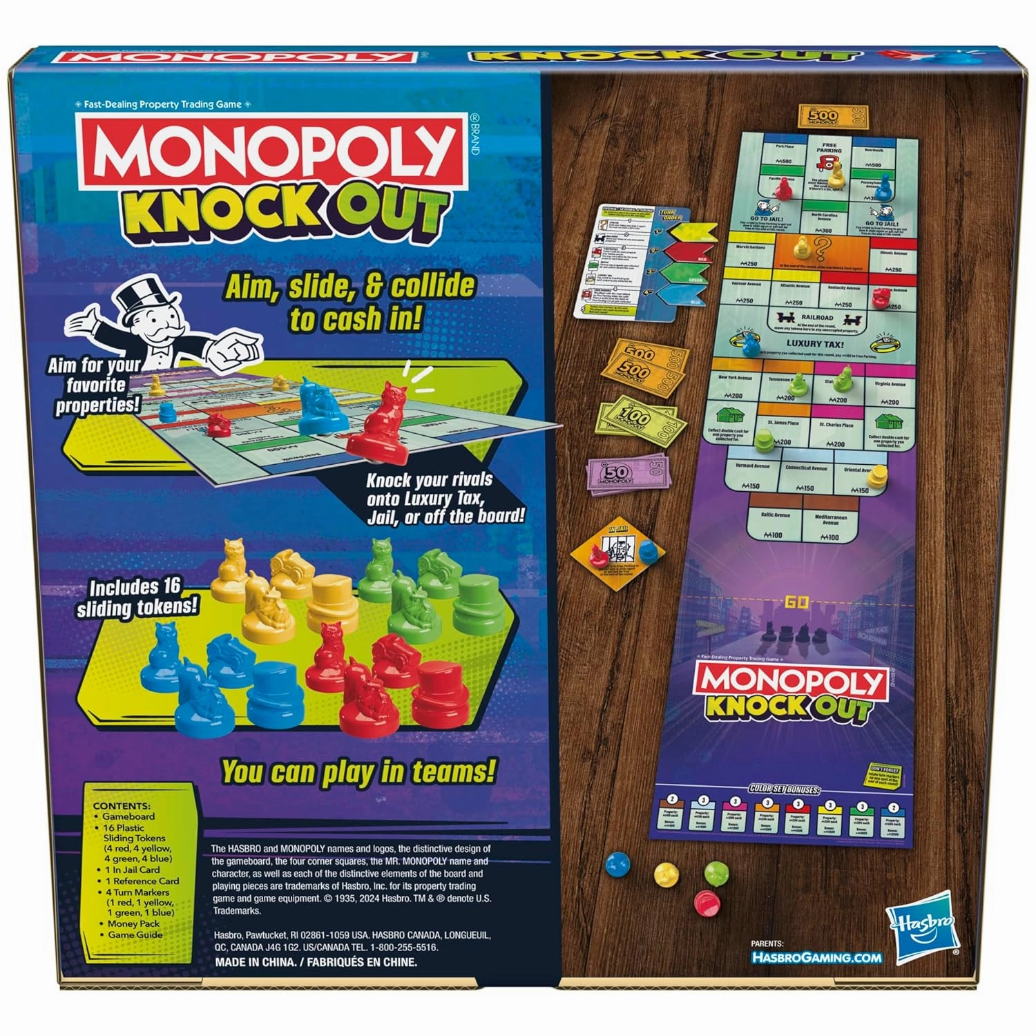 Monopoly Knockout 2-8 Players Fun Family Board Game for Kids and Adults Ages 8 