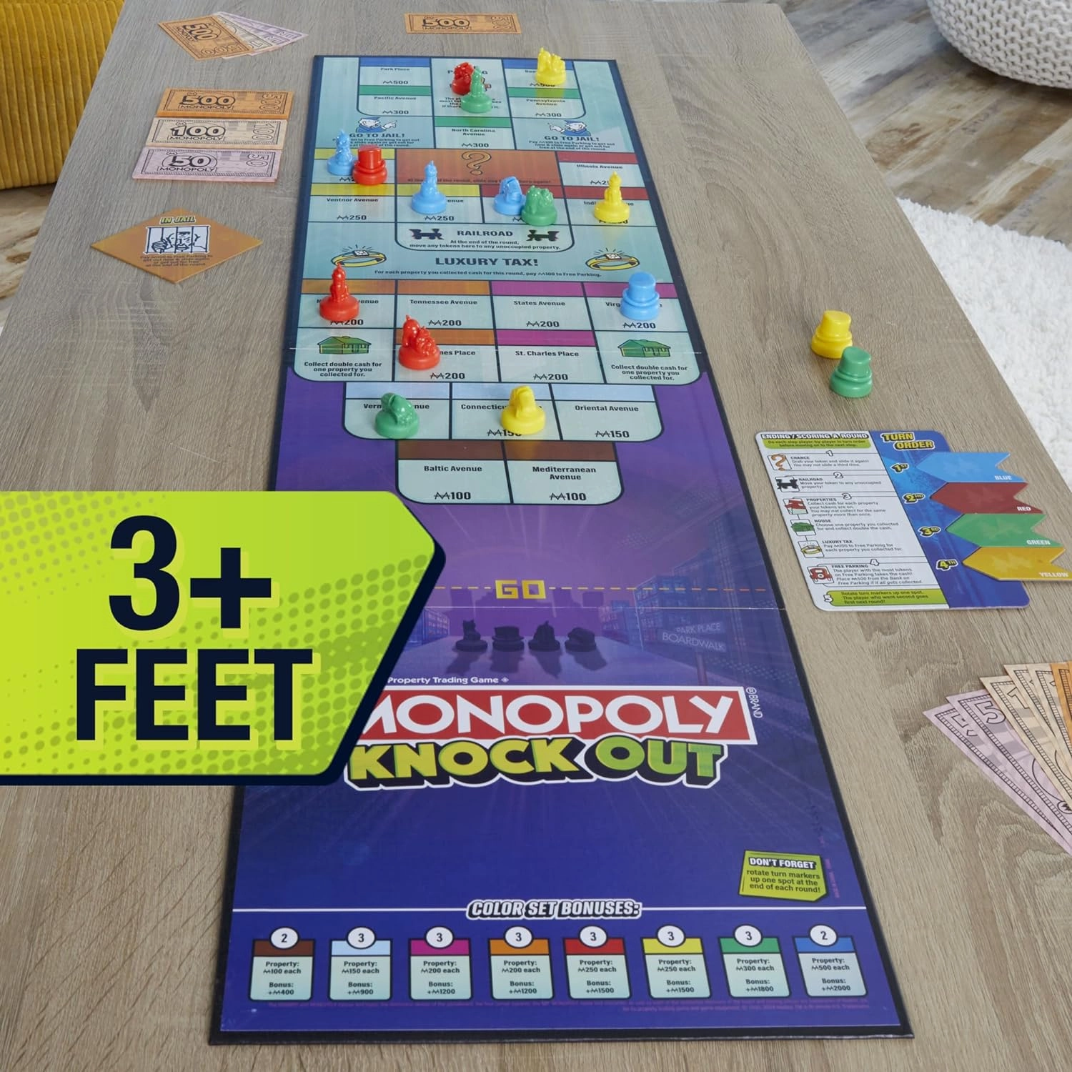 Monopoly Knockout 2-8 Players Fun Family Board Game for Kids and Adults Ages 8 