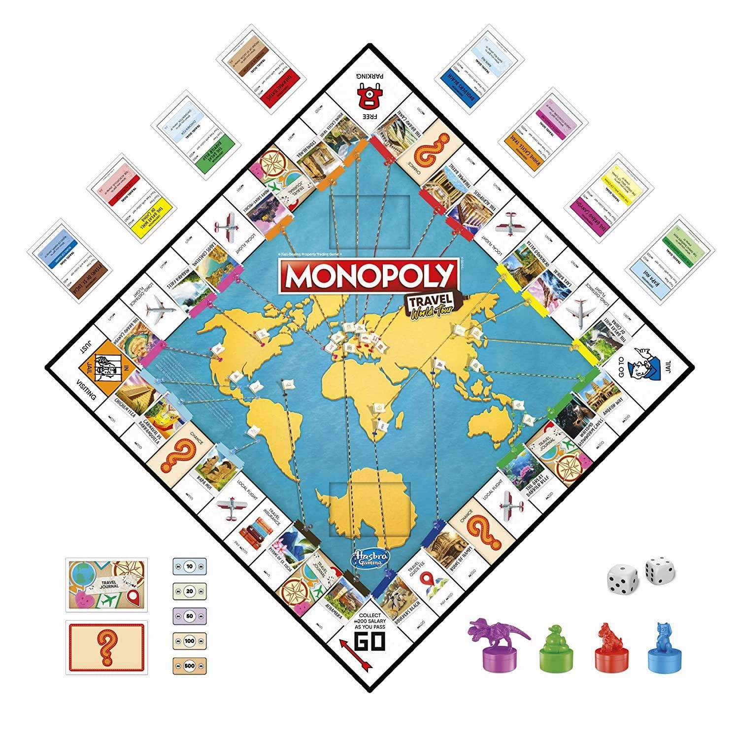 Monopoly Travel World Tour Family Board Game for Ages 8 and Up