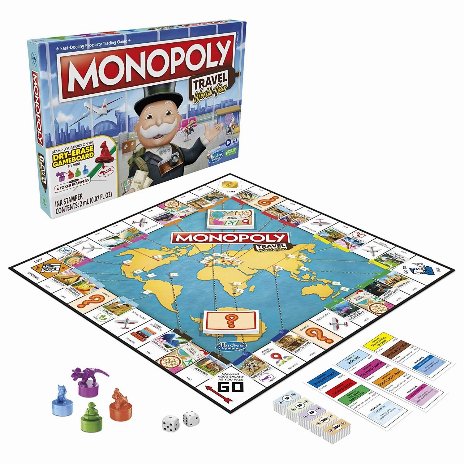 Monopoly Travel World Tour Family Board Game for Ages 8 and Up