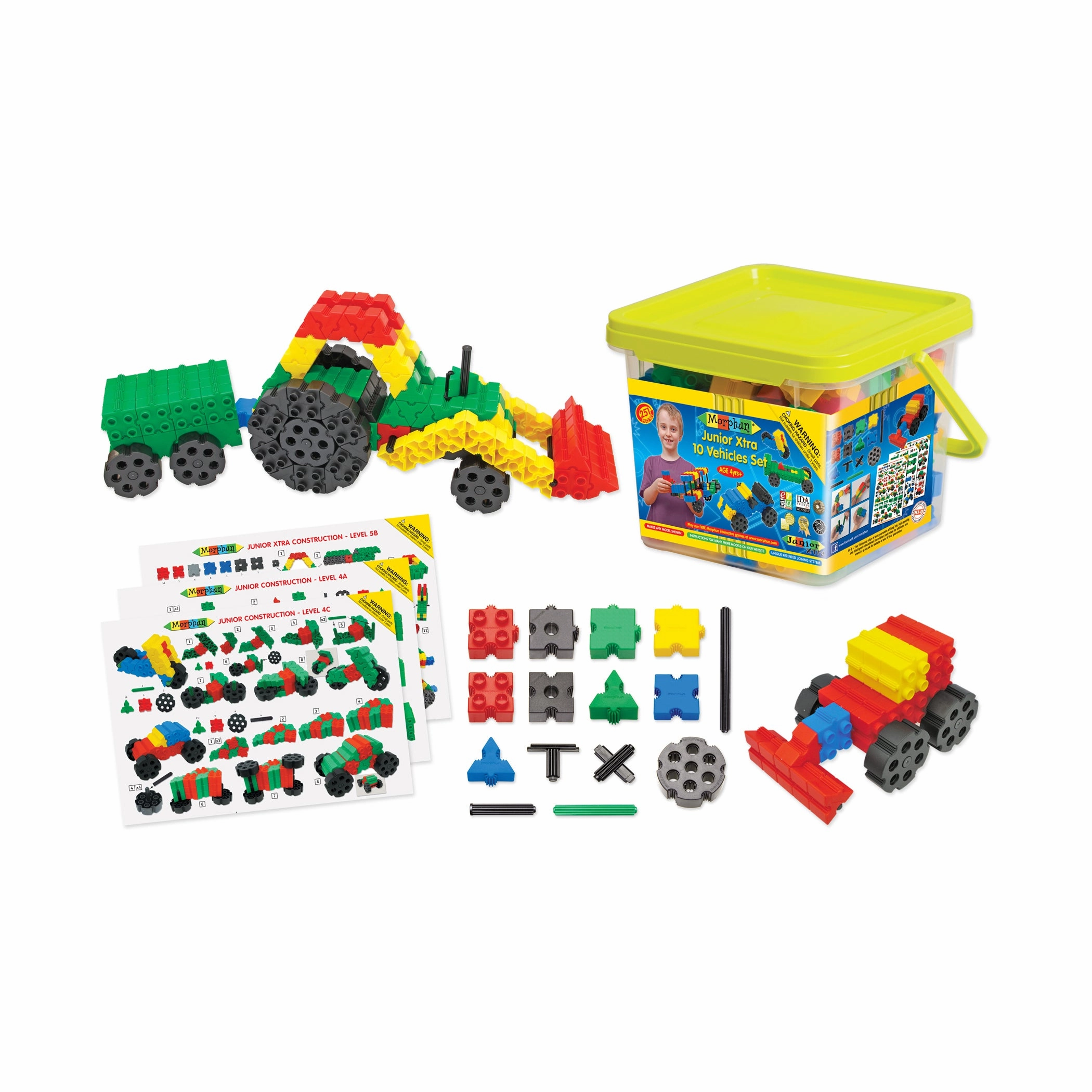 Morphun Junior Xtra 10 Vehicles Building Set - 251 Pieces