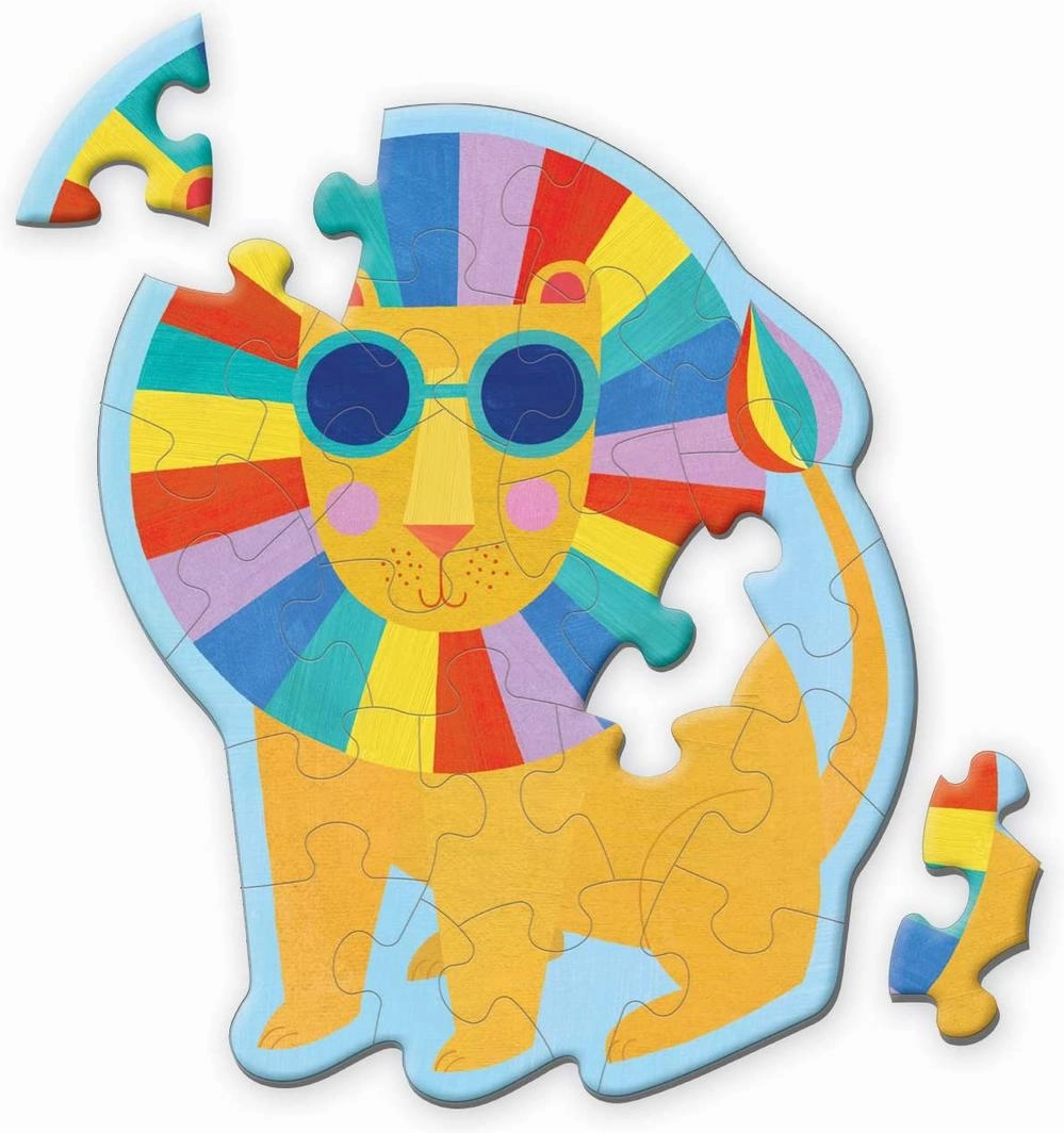 Mud Puppy 24 Piece Shaped Mini Puzzle Rainbow Lion