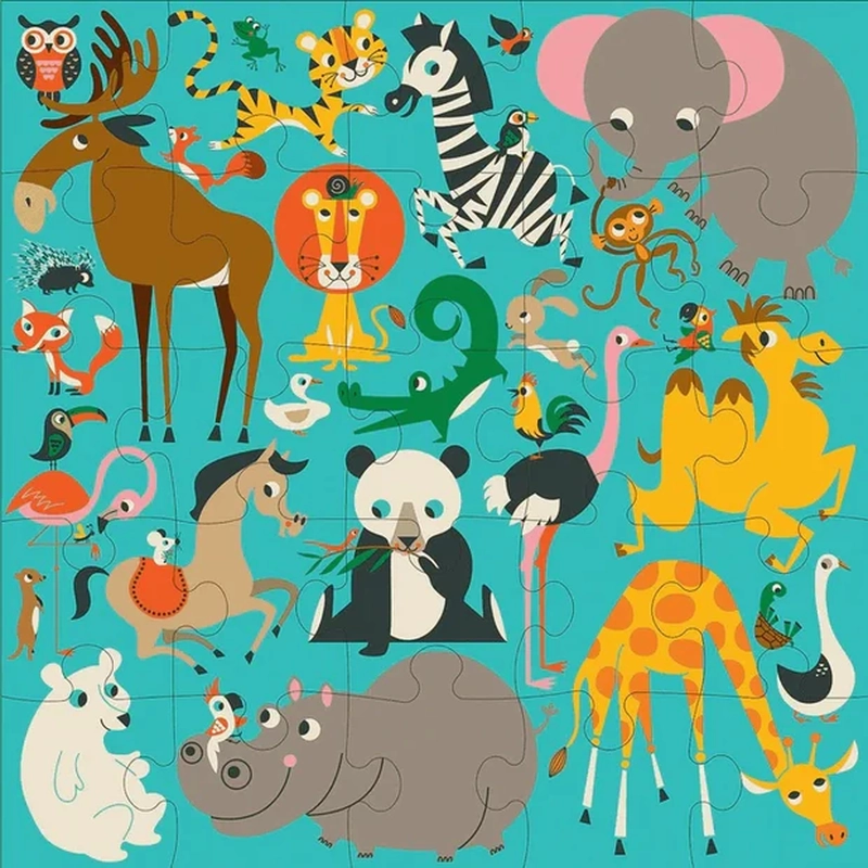 Mud Puppy 25 Piece Jumbo Puzzle Animals Of The World