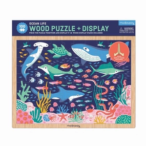 Mud Puppy Ocean Life 100 Piece Wooden Puzzle   Display
