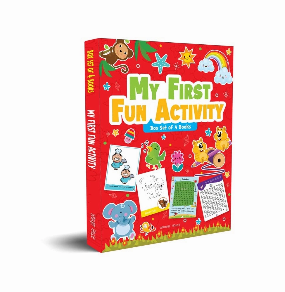 My First Fun Activity Boxset of 4 Books: Spot the Difference Mazes Word Search & Dot to Dot [Paperback] Wonder House Books