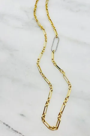 NELLA LARGE DIAMOND LINK NECKLACE LONG