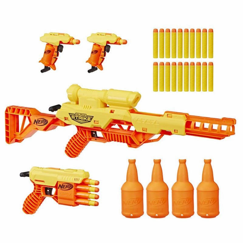 Nerf 33-Piece Alpha Strike Battalion Set -- Includes 4 Blasters, 4 Half-Targets, and 25 Official Nerf Elite Darts