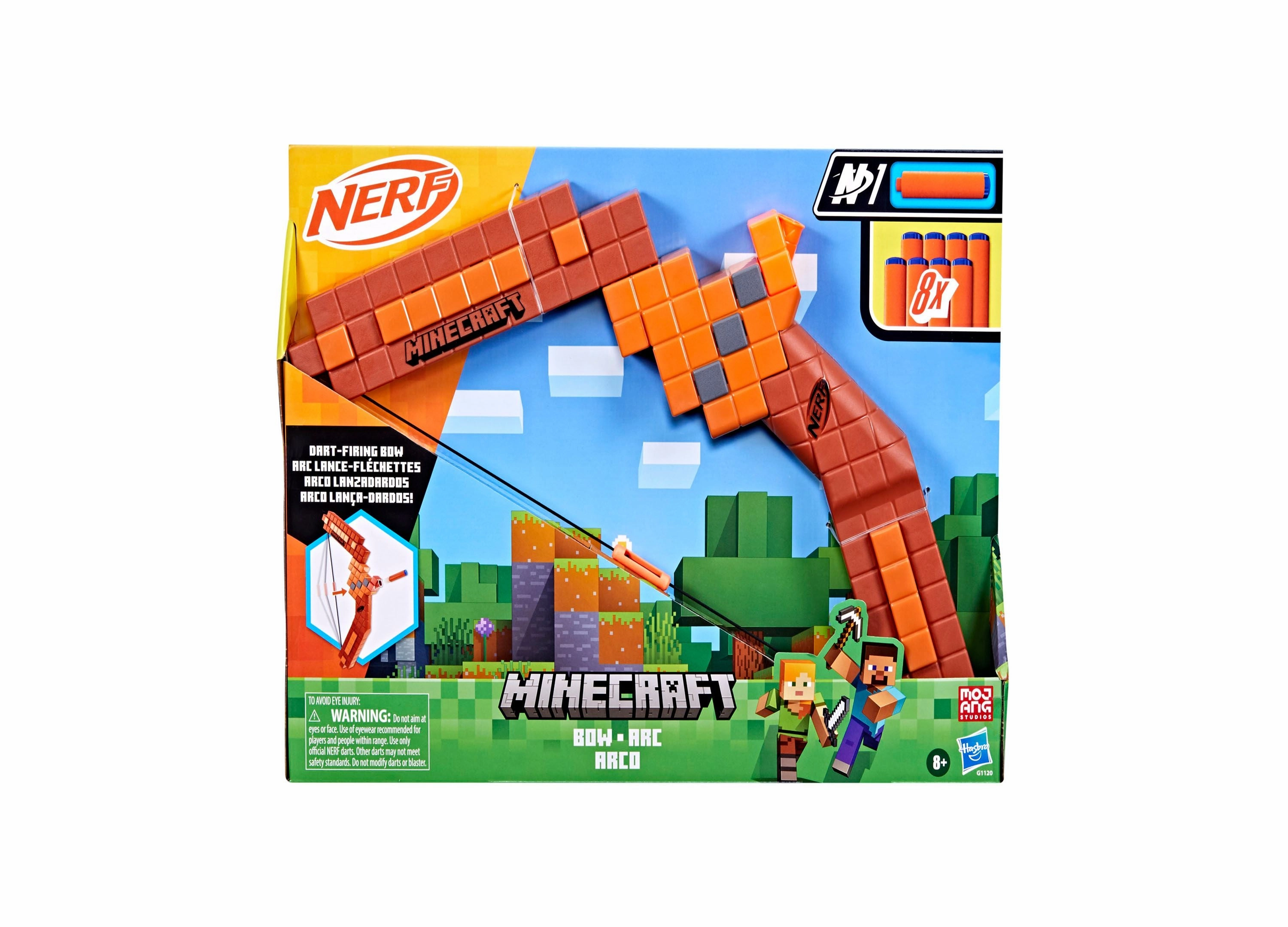 Nerf Minecraft Bow Dart Blaster - Iconic Pixelated Design