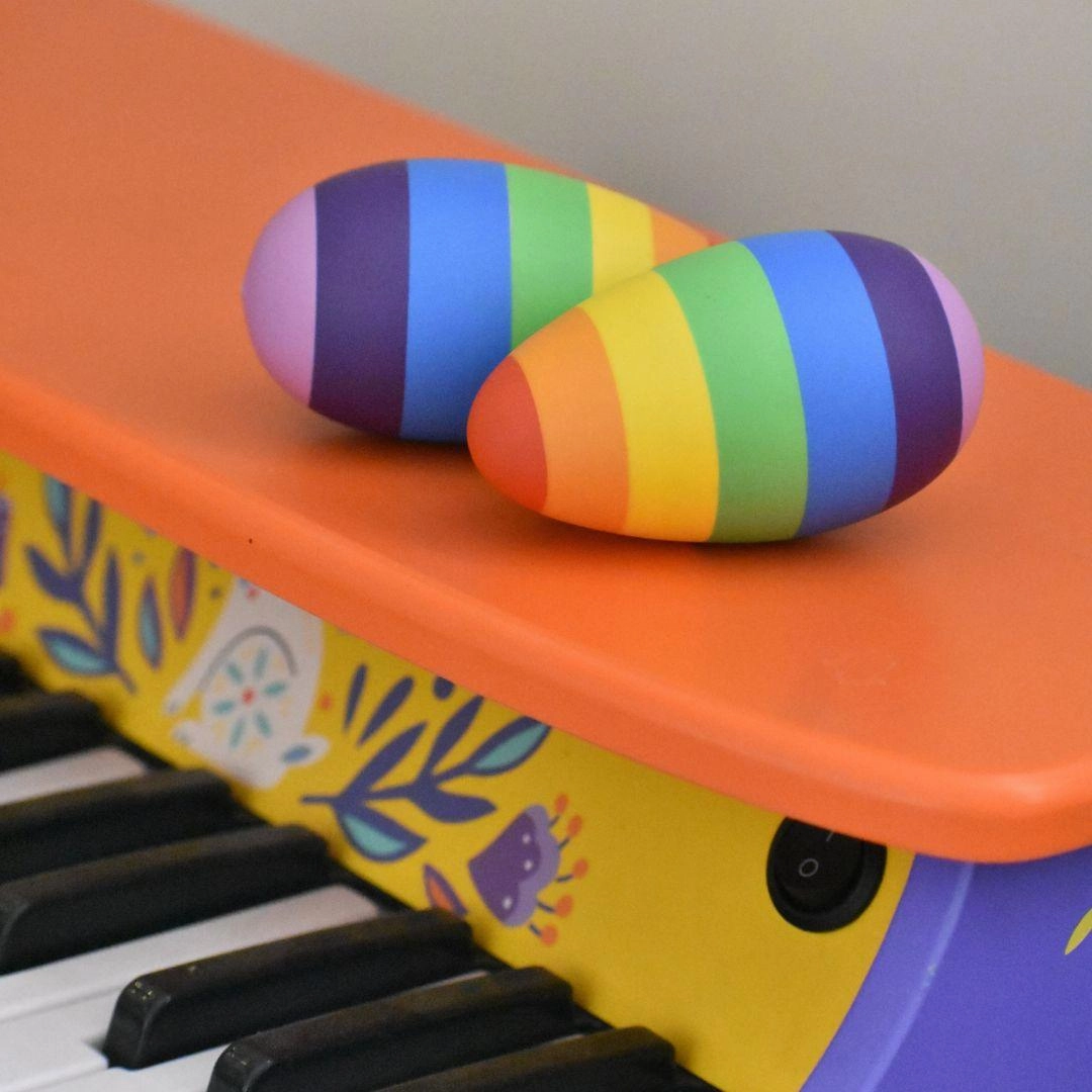 Nesta Toys Rainbow Wooden Egg Shaker - Rattle Toy for New Born Babies & Toddlers