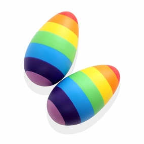 Nesta Toys Rainbow Wooden Egg Shaker - Rattle Toy for New Born Babies & Toddlers