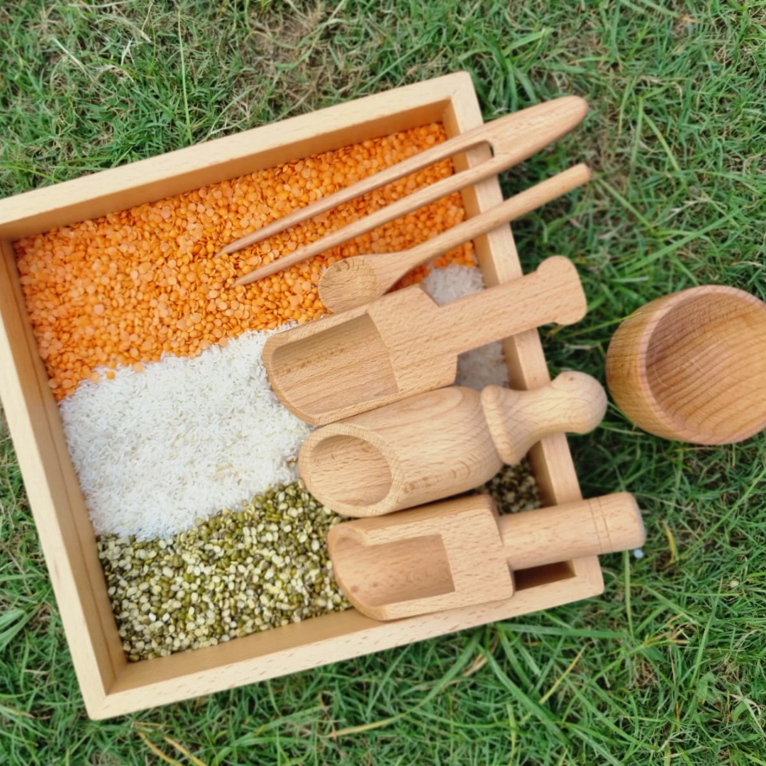 Nesta Toys Wooden Sensory Tool Toy Set of 6 - Montessori Toys for Kids Ages 2 