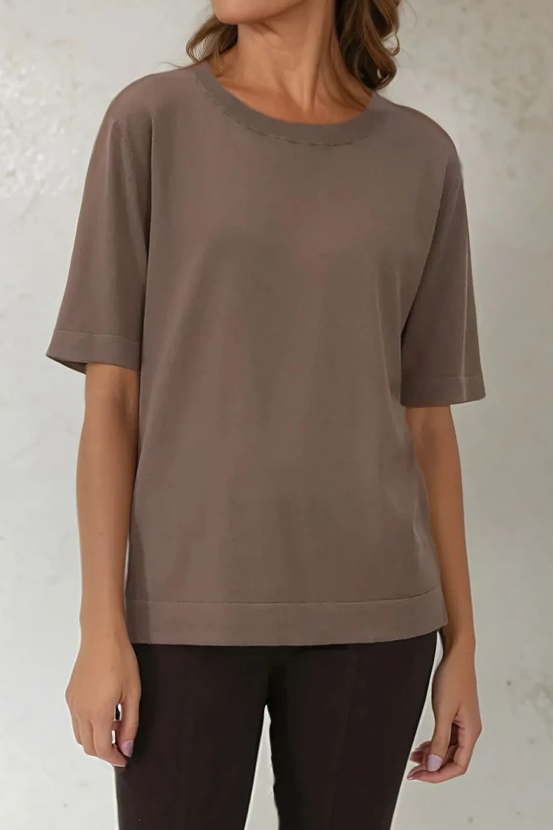 NICO TENNIS ELBOW SLEEVE CREW IN ITALIAN SILK COTTON